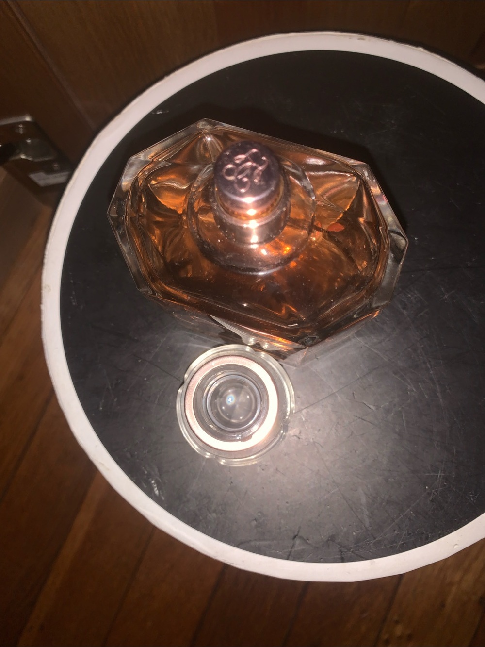 GUERLAIN Clear Glass Perfume Bottle with Amber Liquid - Picture 2 of 2